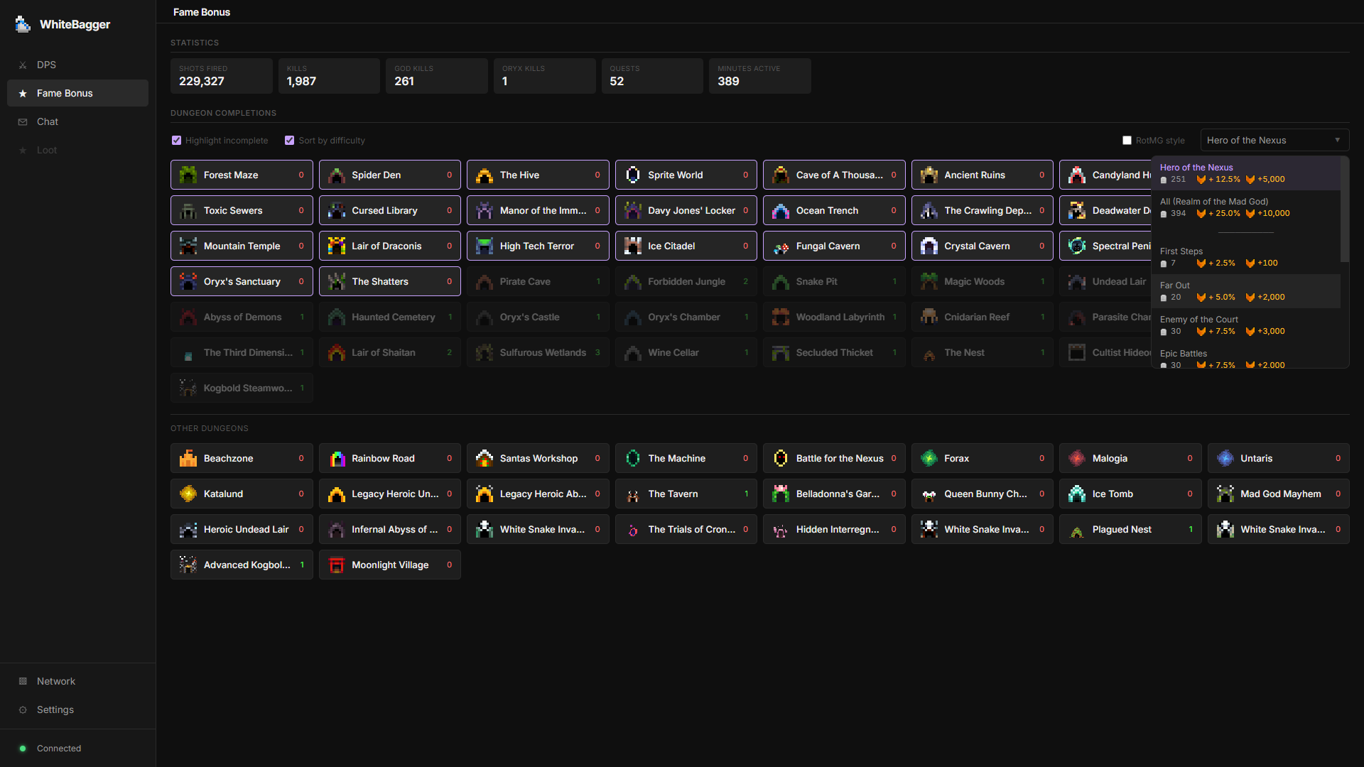 Fame Bonus Tracker